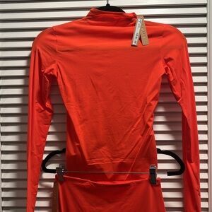 SKIMS Fits Everybod Mini Skirt & Fits Everybody Turtleneck Top Set in Poppy